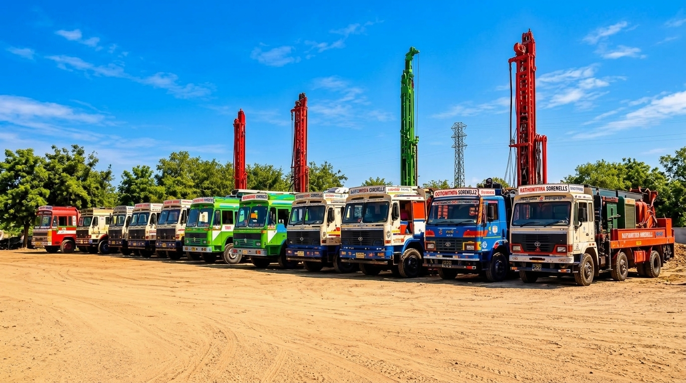 Raithu Mithra Borewells Heavy Drilling Fleet in Siddipet Telangana